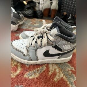 Authentic Jordan 1 Mid Black Gym White And gray - Kids Size 13C